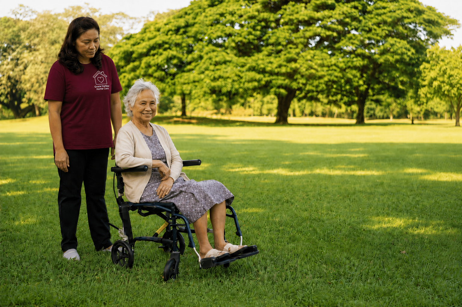 Caregiver in a park